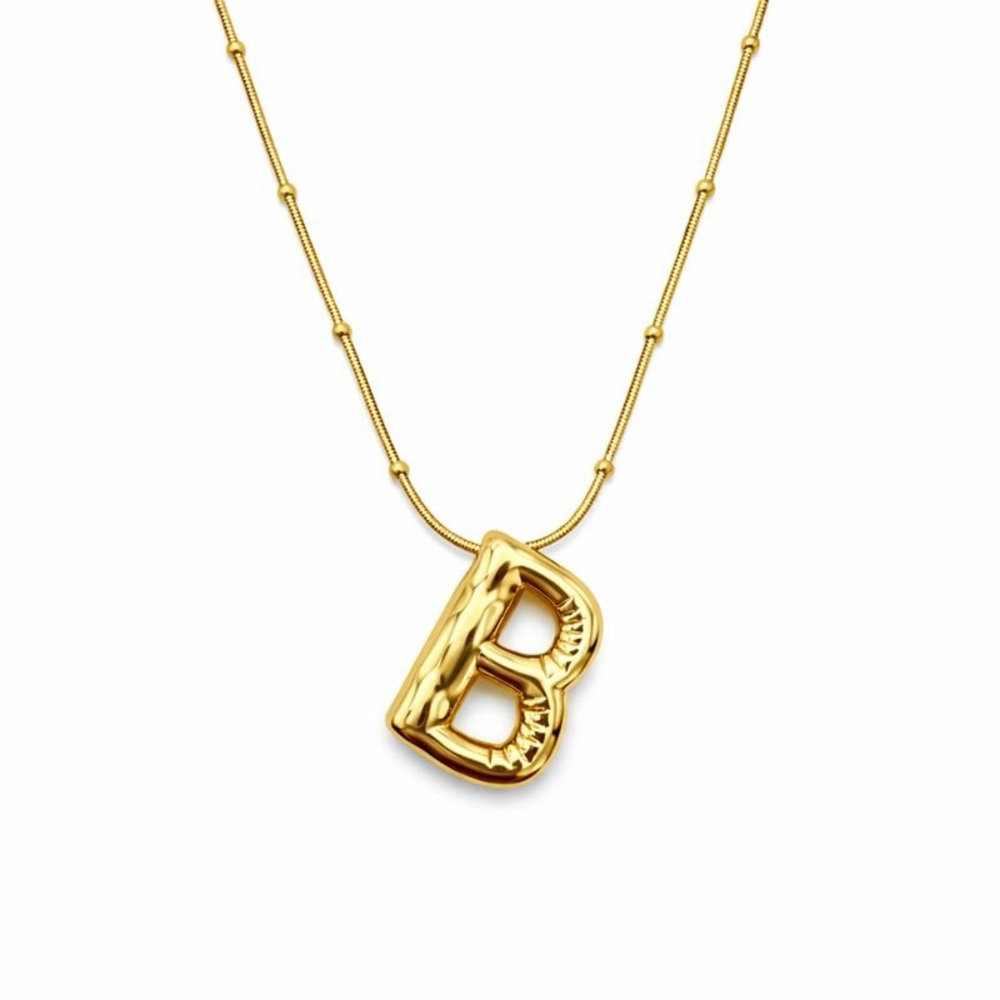 Stainless Steel Satellite Chain “B” Necklace